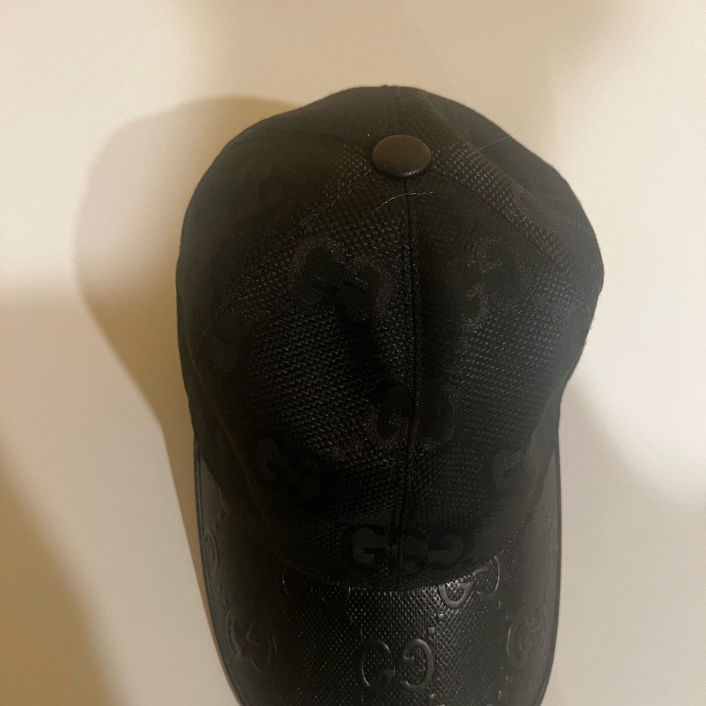 Gucci Black Embossed GG Baseball Cap - Picture 2 of 4